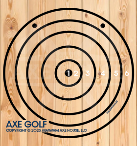 Agawam Axe House - Axe Throwing Games - Axe Golf 6-Ring target scoring