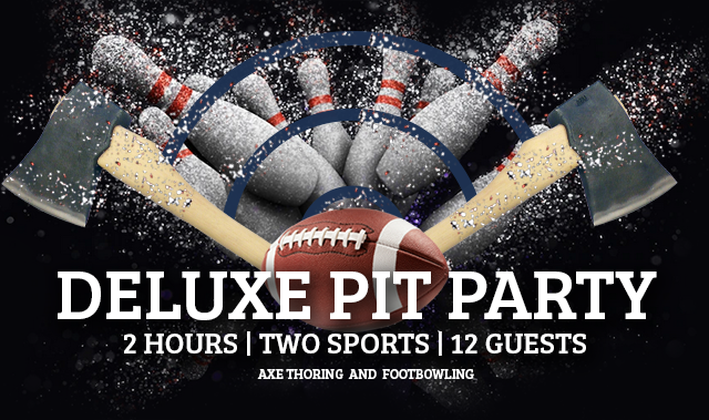 Agawam Axe House - football bowling, axe throwing, parties, events, book a party, party planning, event space, party ideas, foosball, giant jenga, western mass, agawam