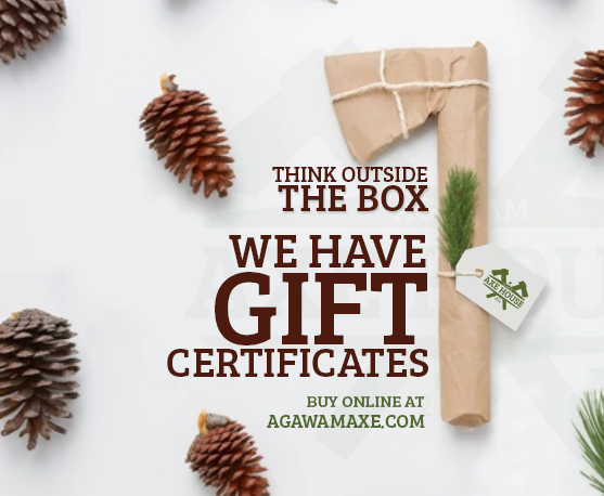 Agawam Axe House - Gift Certificates - Gift Cards - Ace throwing - gift ideas - christmas gifts - gifts for her - gifts for him