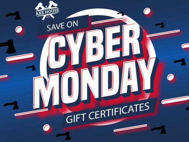 Agawam Axe House cyber monday gift certificate sale, sales, gifts ideas, gifts for him, gifts for her