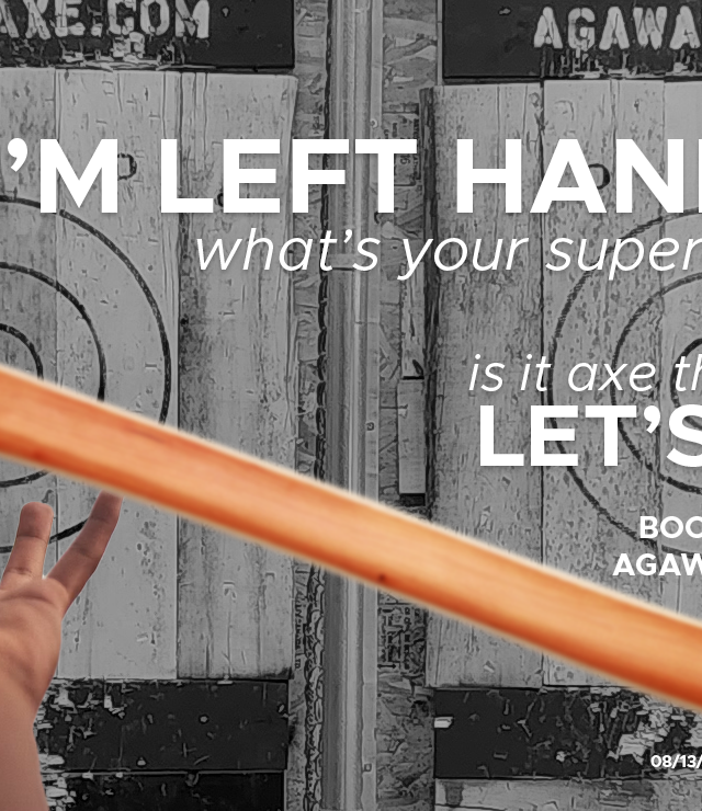 Agawam Axe House, axe throwing in western mass. International left handers day