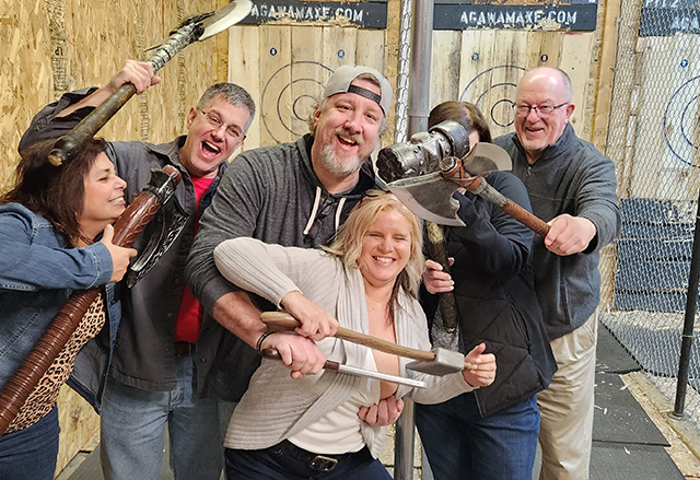 Agawam Axe House, axe throwing in western mass. Some of our amazing axe throwing guests.