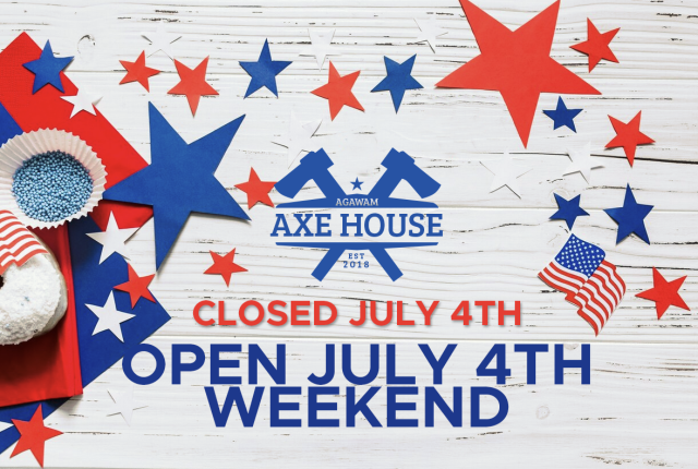 Agawam Axe House open July 4th Weekend. Axe Throwing. Smash Rooms. Rage Rooms