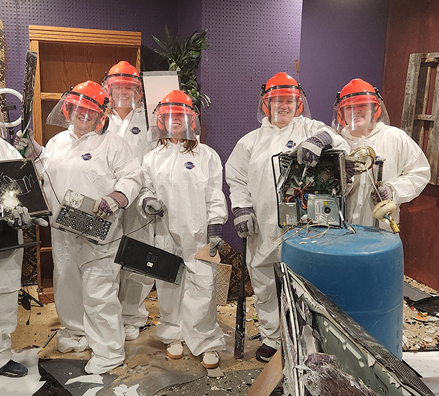 Rage Rooms Corporate Event at the Agawam Axe House - perfect for holiday parties, end of year events, holiday outtings, team building, sales meetings, and more