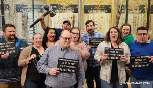 Agawam Axe House, axe throwing in western mass. Some of our amazing axe throwing guests.