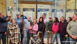 Agawam Axe House, axe throwing in western mass. Some of our amazing axe throwing guests.