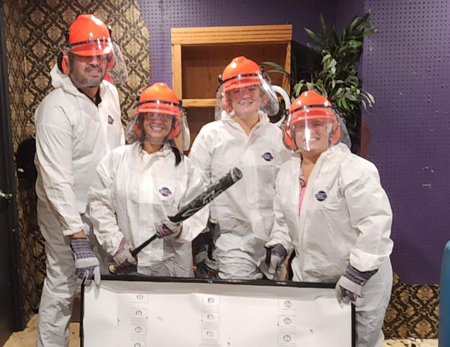 Rage Rooms Corporate Event at the Agawam Axe House - perfect for holiday parties, end of year events, holiday outings, team building, sales meetings, and more
