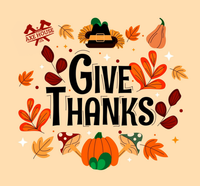 Give Thanks from the Agawam Axe House