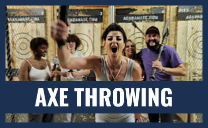 Axe throwers at the Agawam Axe House - Axe Throwing bar in Agawam MA
